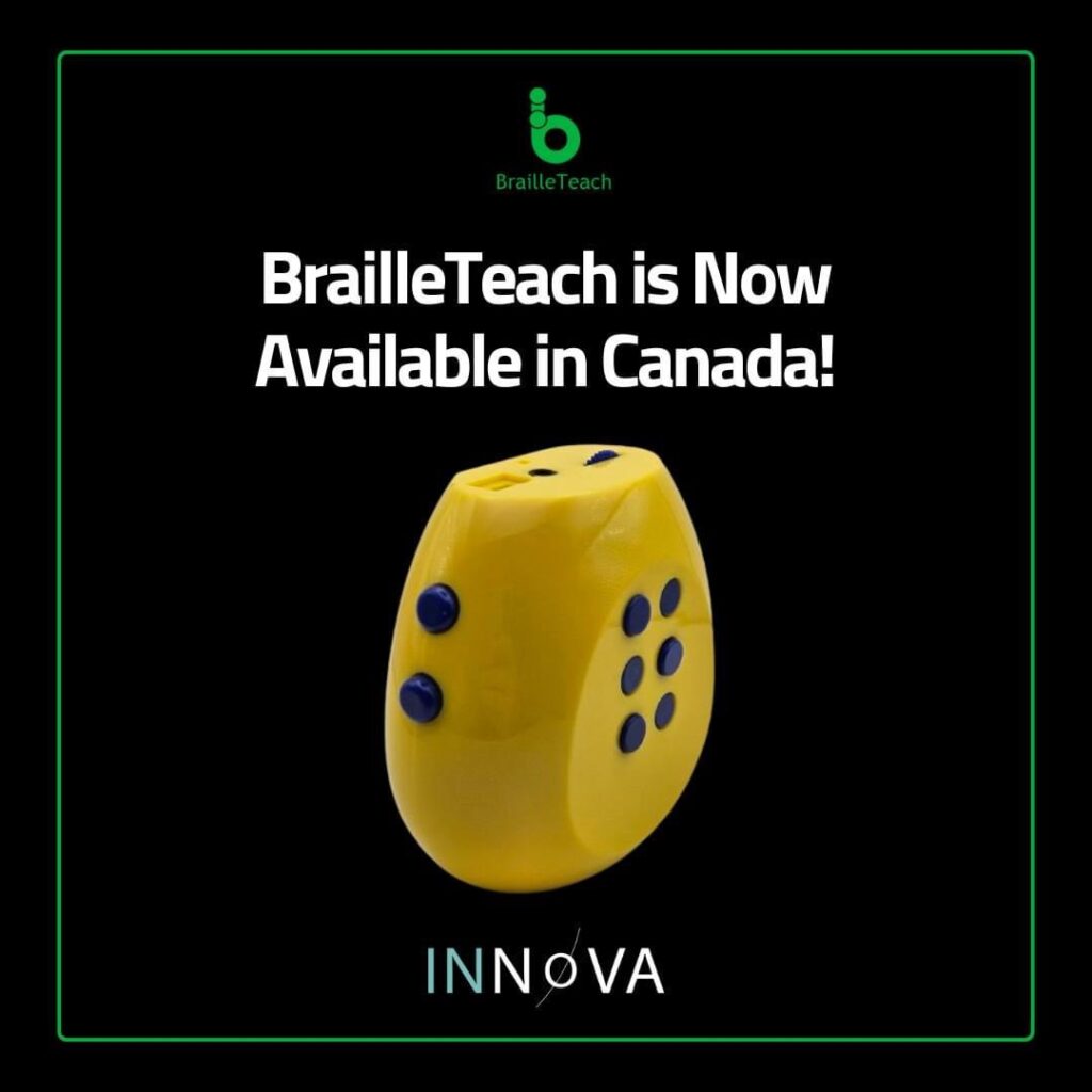 Braille Teach Devices Reach Canada in Partnership with INNoVA