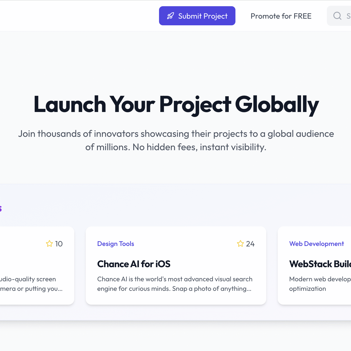 LaunchGlobally - free project promotion platform