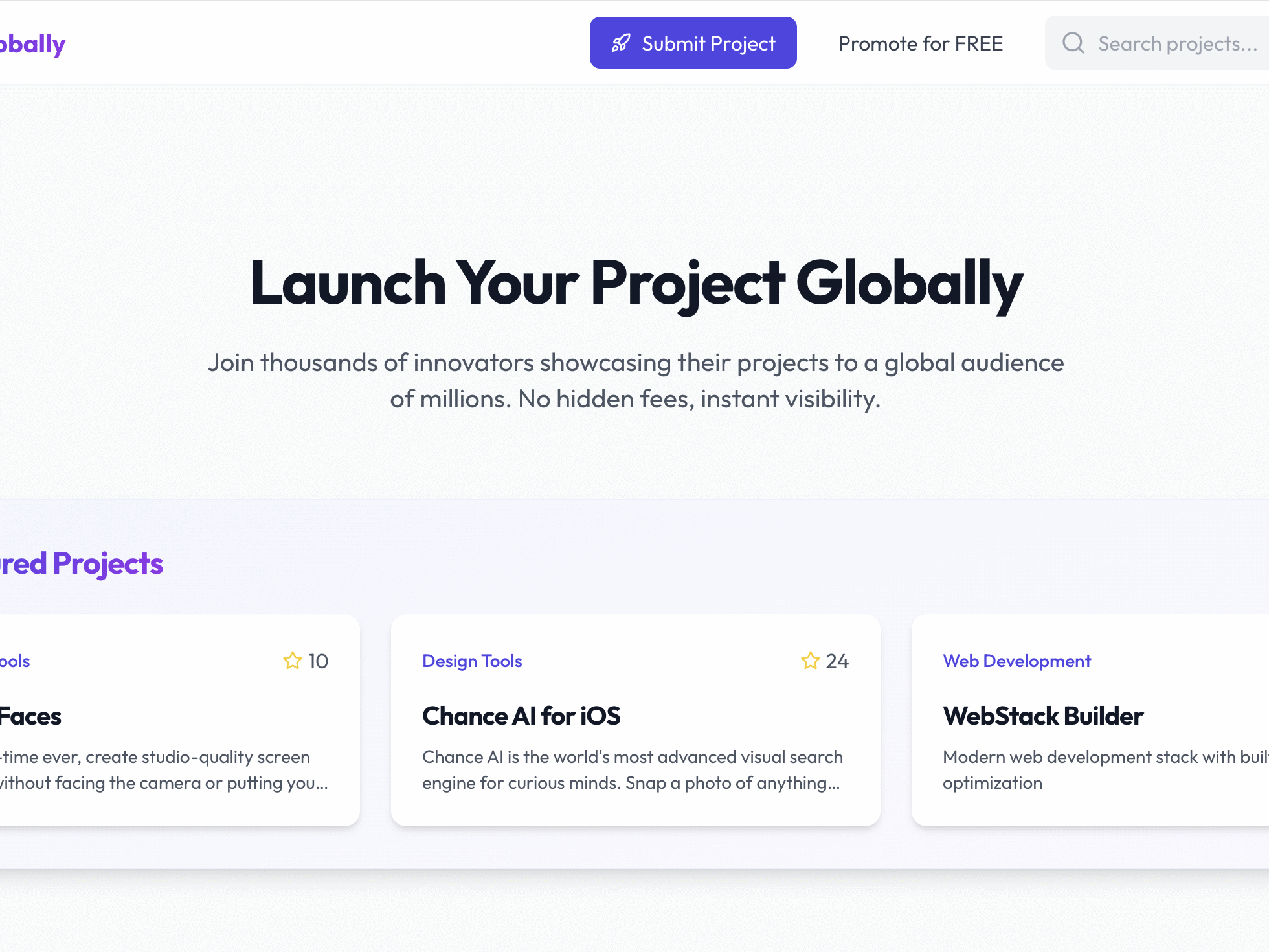 LaunchGlobally - free project promotion platform