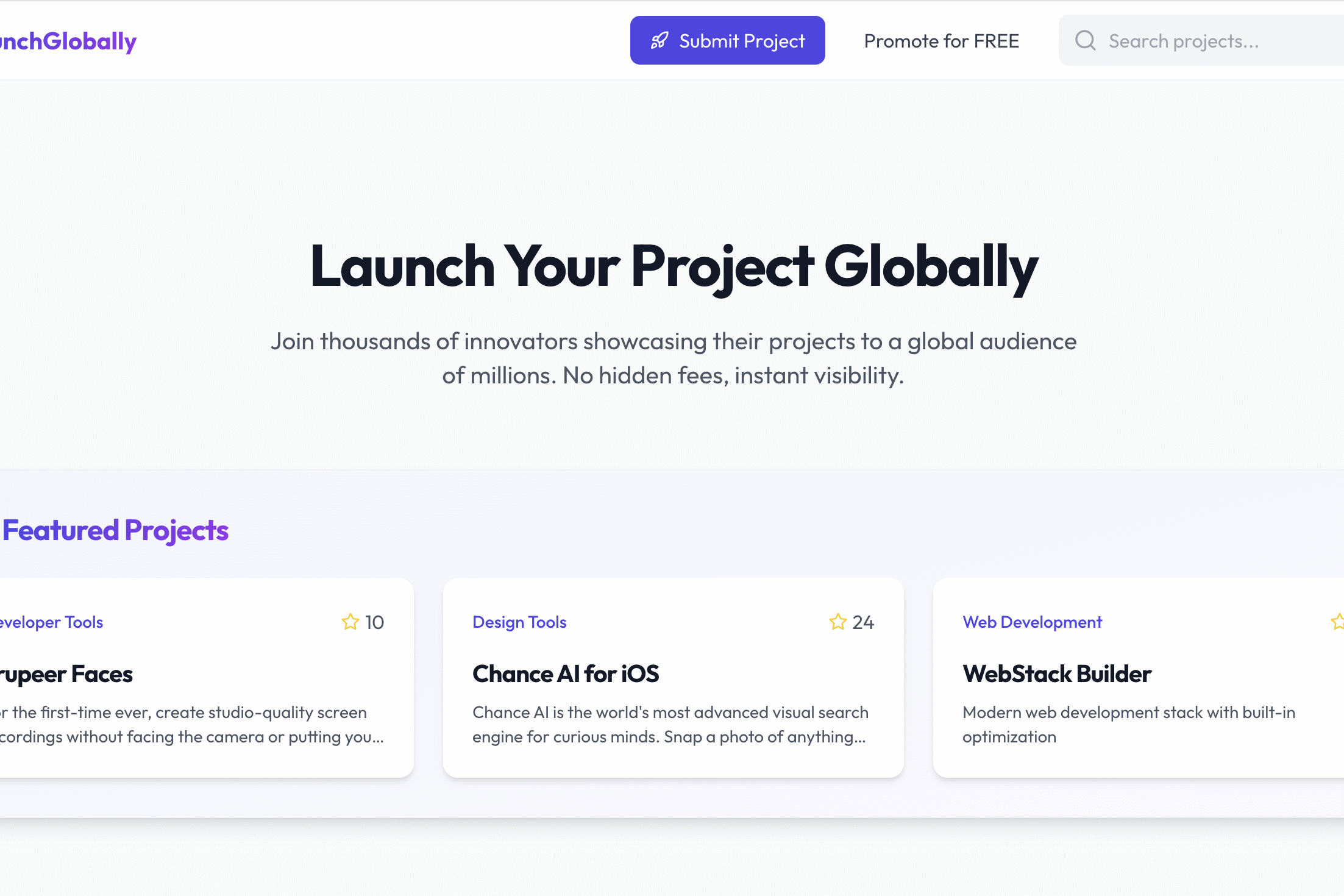 LaunchGlobally - free project promotion platform
